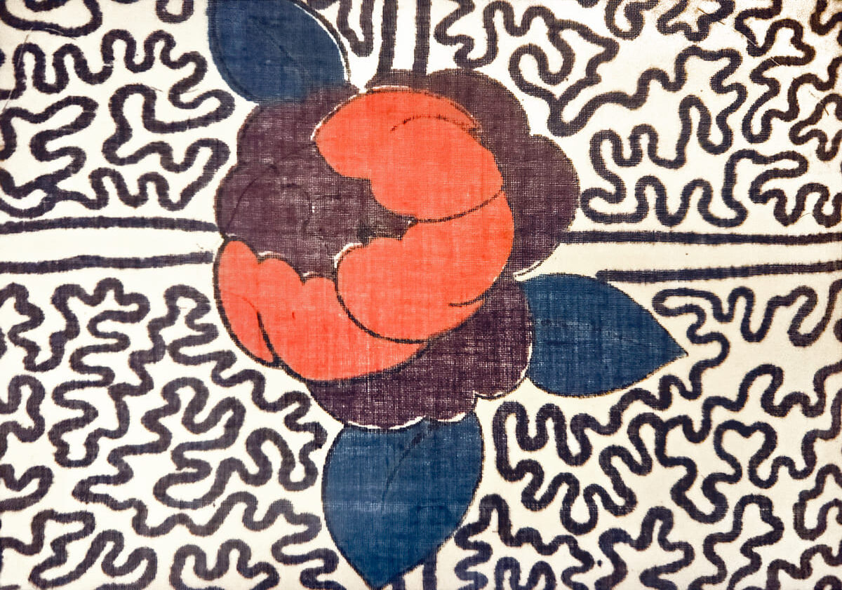 Rose sur jardin graphique 1920